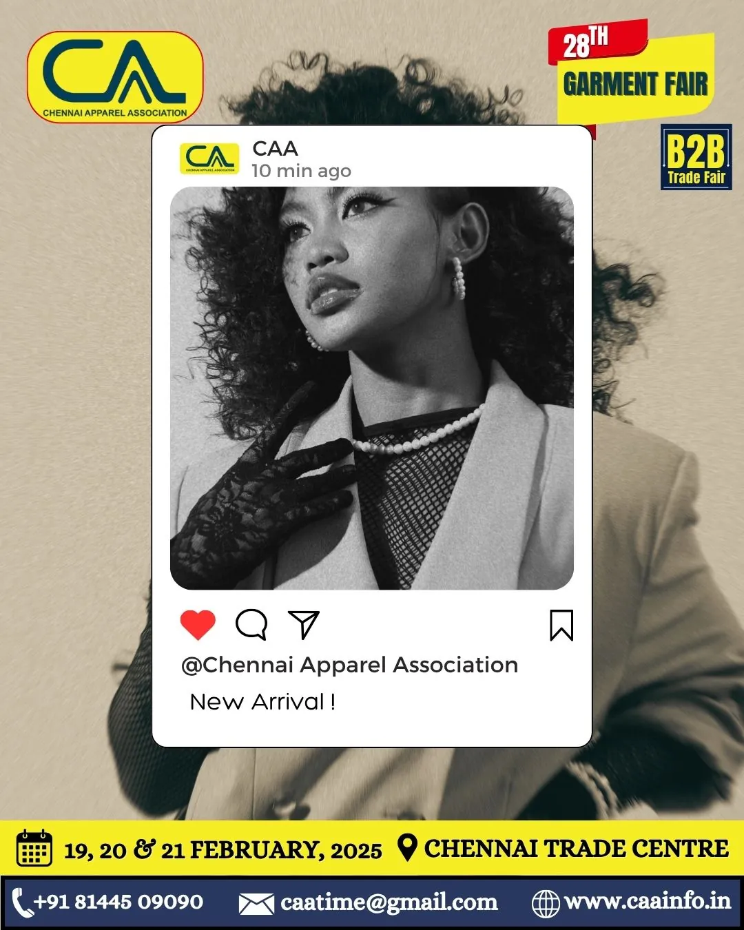 Chennai Apparel Association garment fair campaign poster