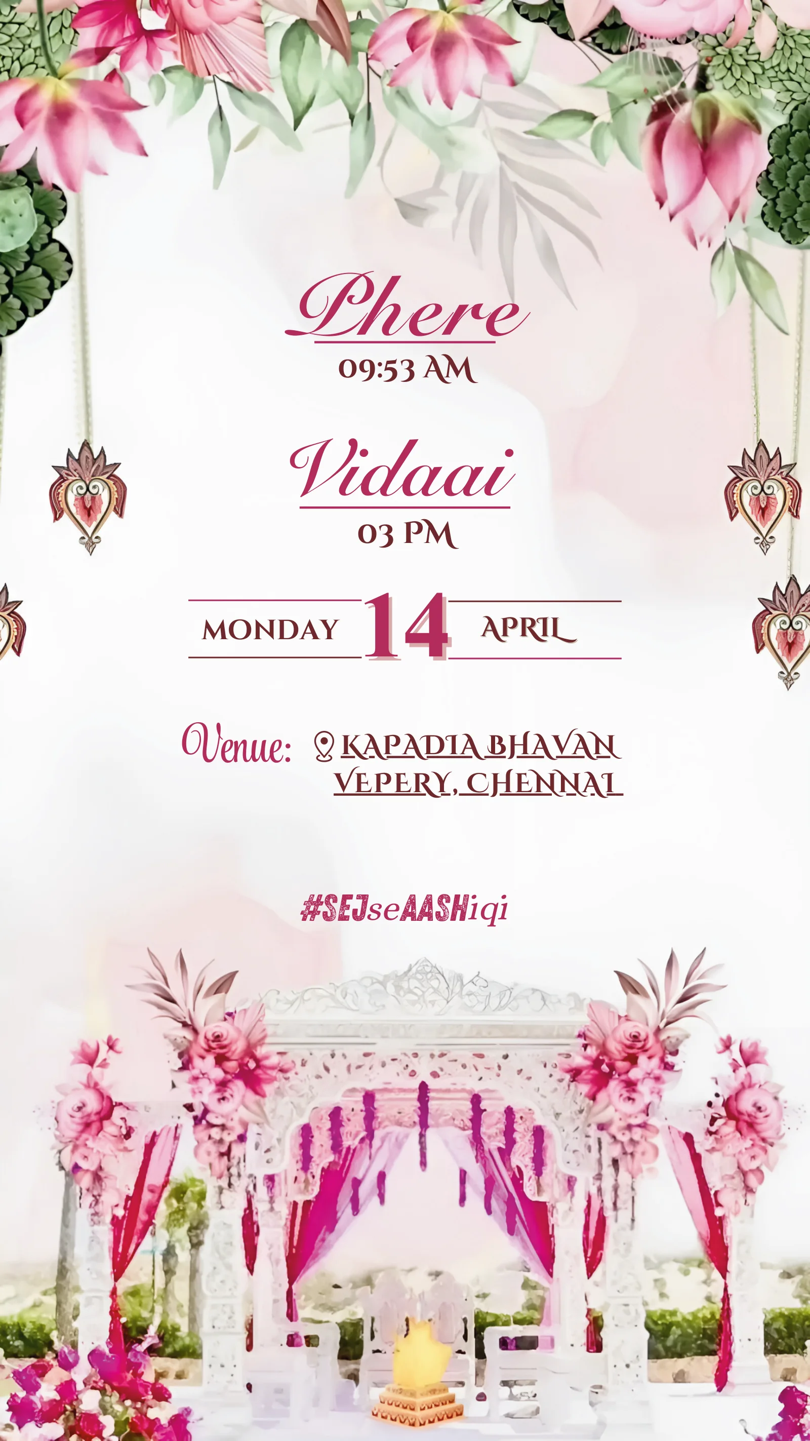 Phere & Vidaai from Sejal & Aashish: one celebration, many moods.